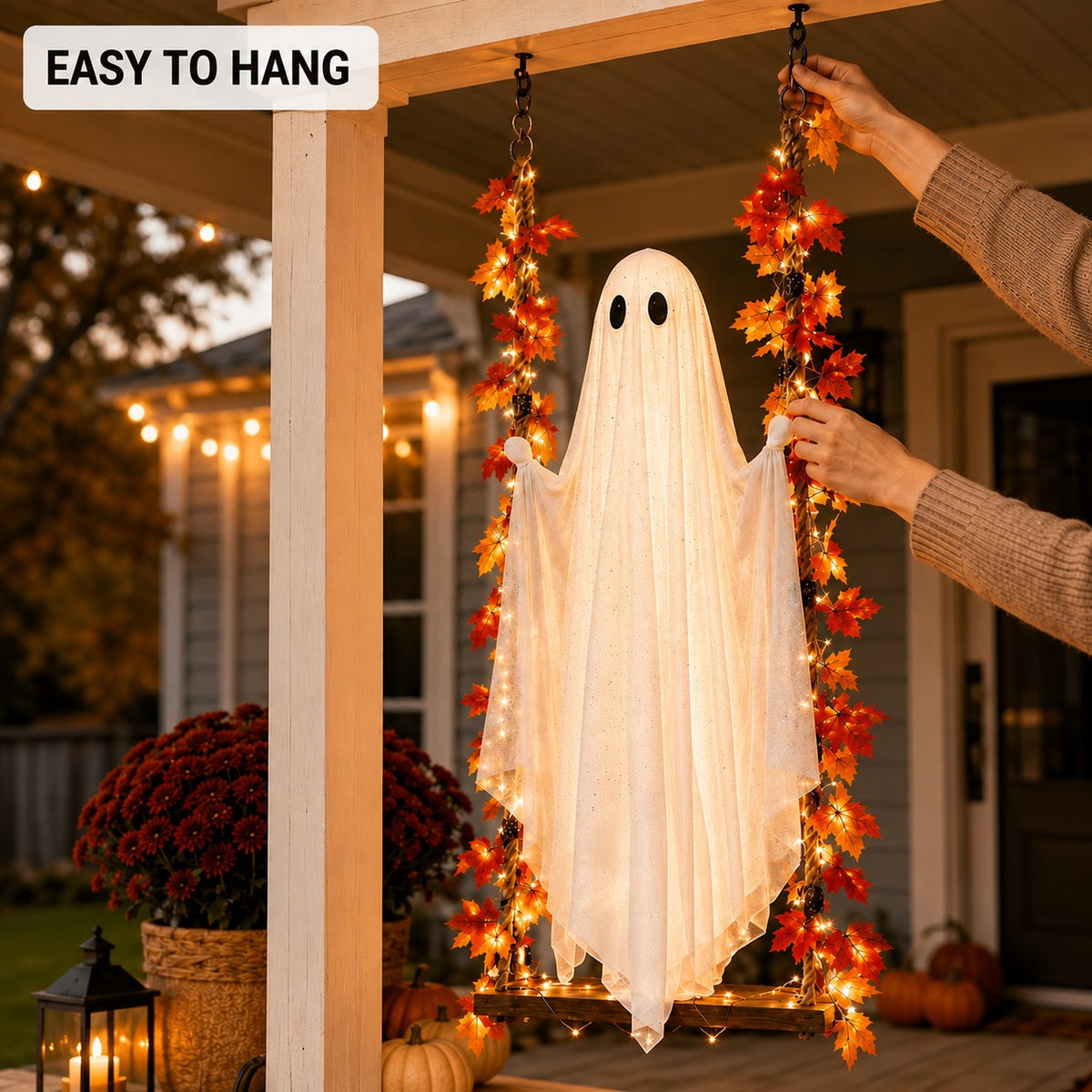 The ghost swing with LED lighting – this year’s must-have Halloween novelty!
