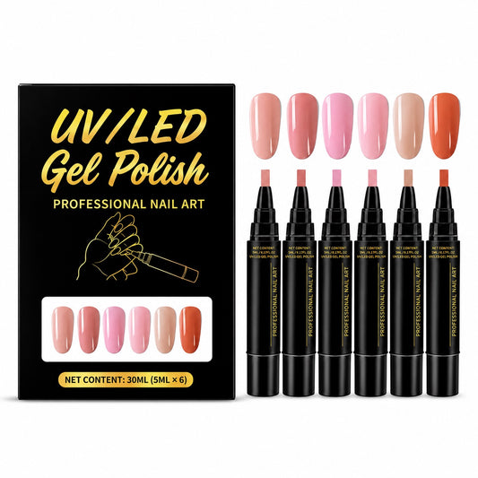 SalonPen – 3-in-1 Gel Nail Pen with UV Lamp (Pack of 6)