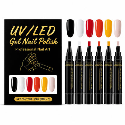 SalonPen – 3-in-1 Gel Nail Pen with UV Lamp (Pack of 6)