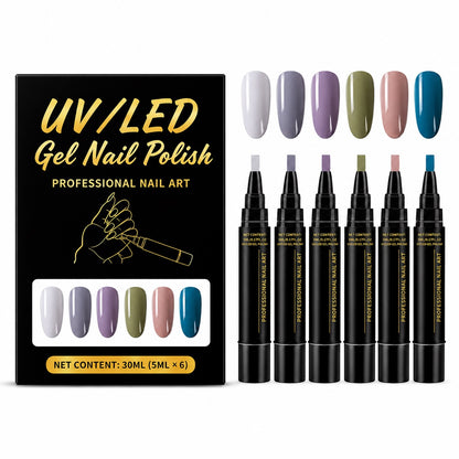 SalonPen – 3-in-1 Gel Nail Pen with UV Lamp (Pack of 6)