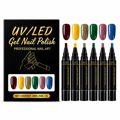 SalonPen – 3-in-1 Gel Nail Pen with UV Lamp (Pack of 6)