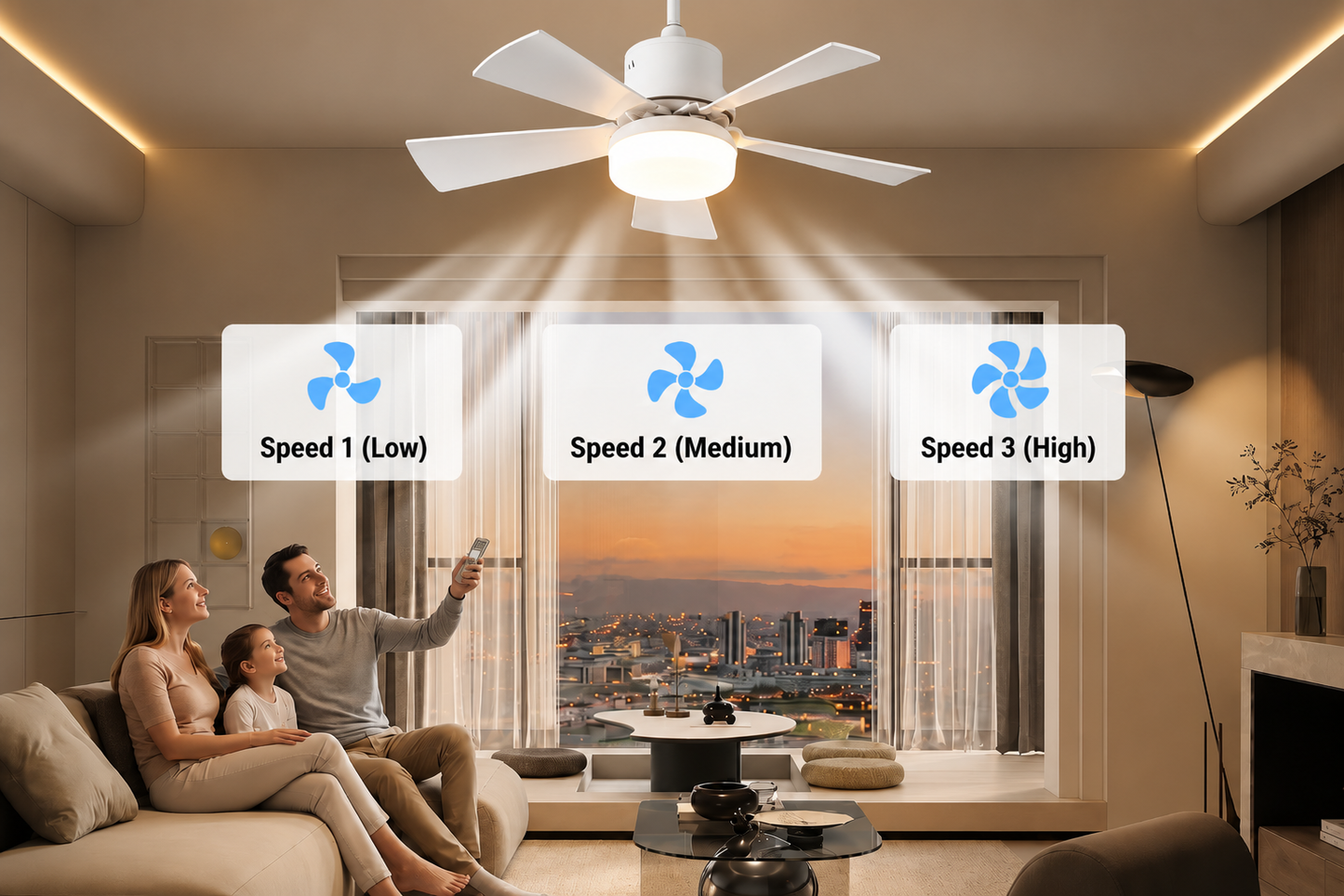 2-in-1 Ceiling Fan with Remote Control