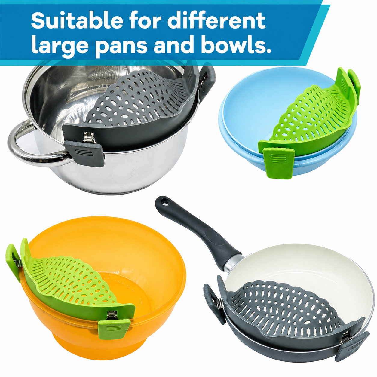 Strainer Attachment for Pots and Pans