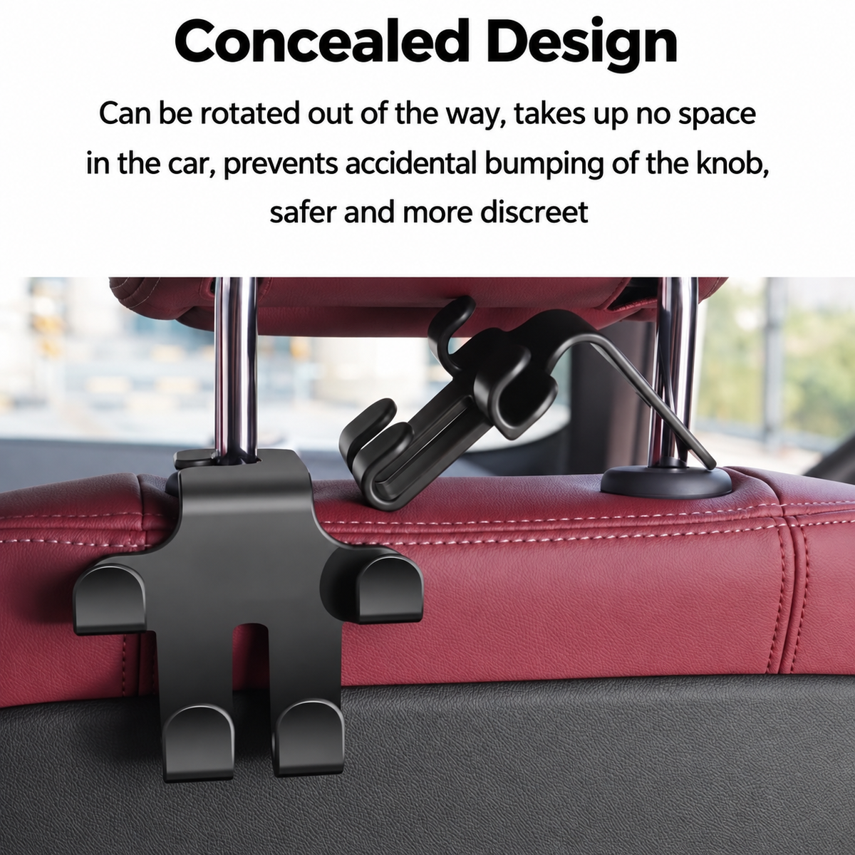 Car Logo Headrest Hook (2 Pieces) — Sturdy, Space-Saving Storage for Bags, Shopping and Accessories