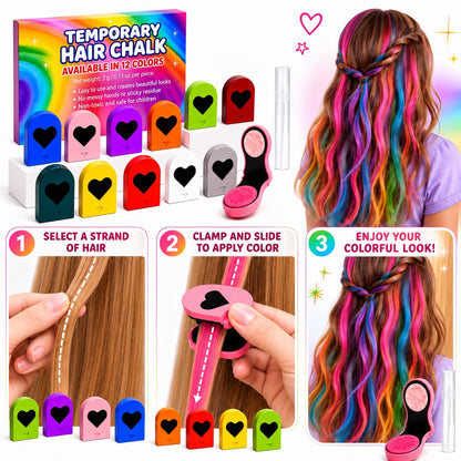 Hair Color Crayons – 12 Washable Colors