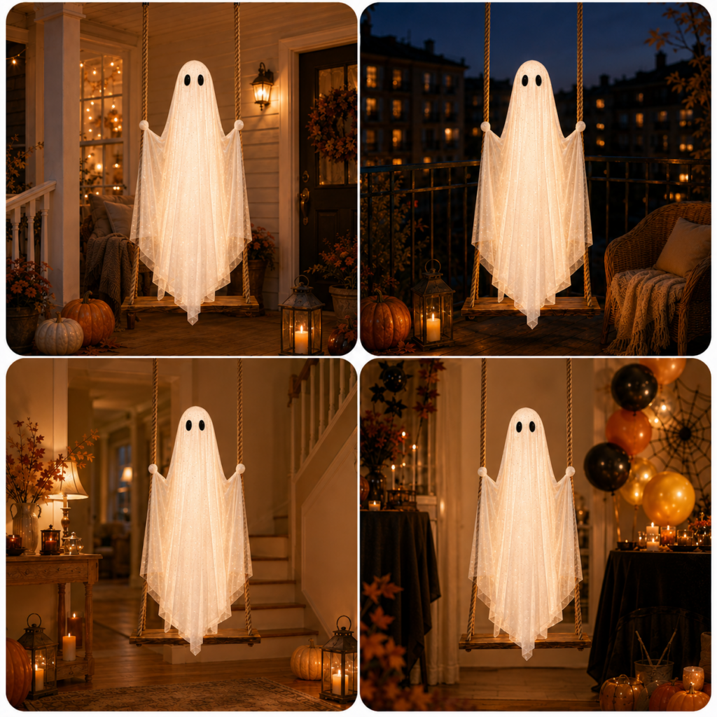 The ghost swing with LED lighting – this year’s must-have Halloween novelty!