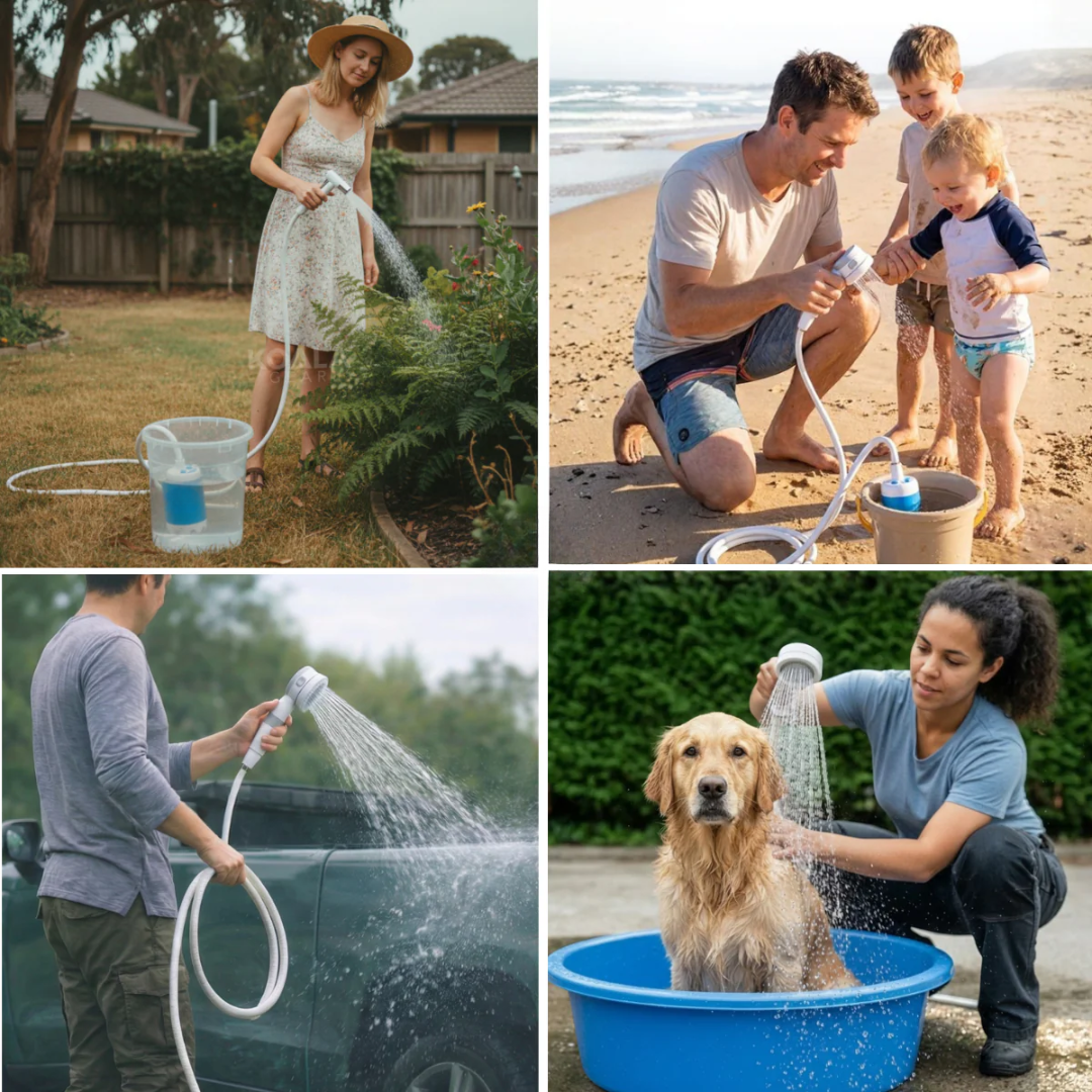 Portable Water Pump: Set with Hose and Sprayer