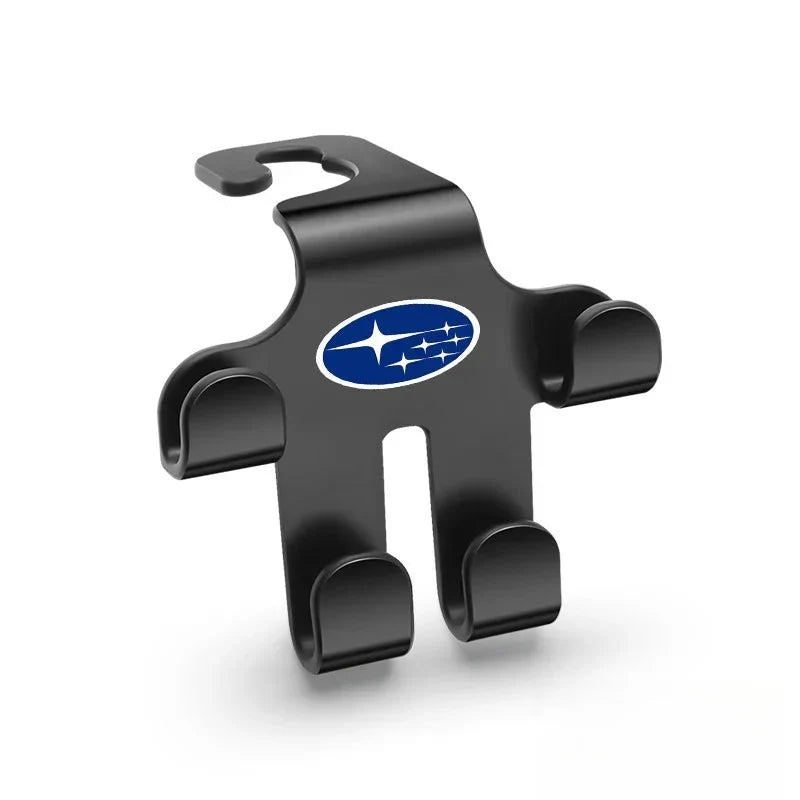 Car Logo Headrest Hook (2 Pieces) — Sturdy, Space-Saving Storage for Bags, Shopping and Accessories
