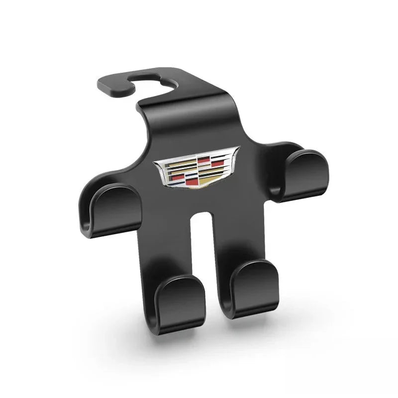 Car Logo Headrest Hook (2 Pieces) — Sturdy, Space-Saving Storage for Bags, Shopping and Accessories