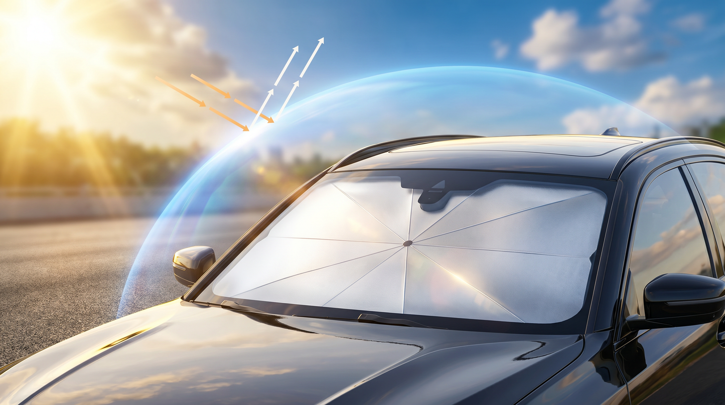Foldable Sunshade for the Windscreen