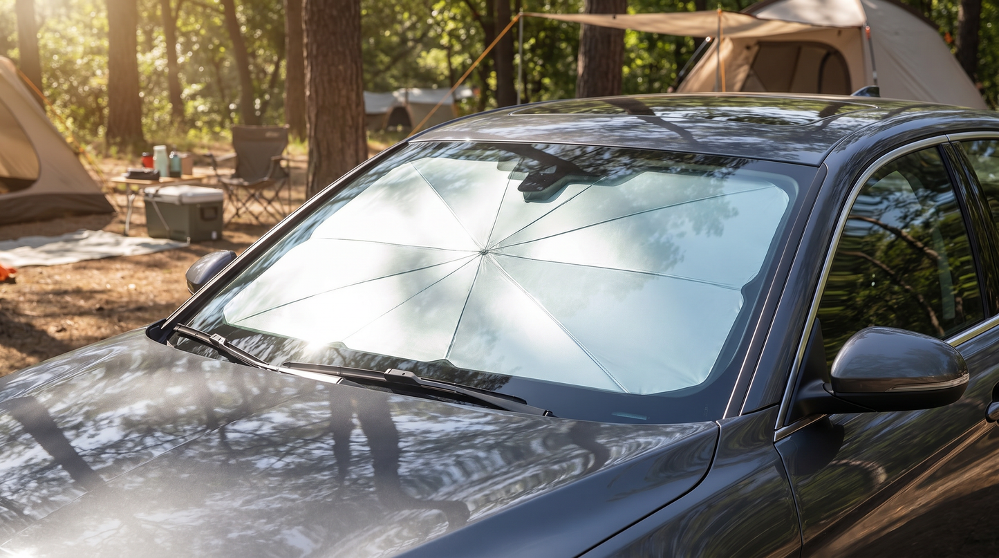 Foldable Sunshade for the Windscreen