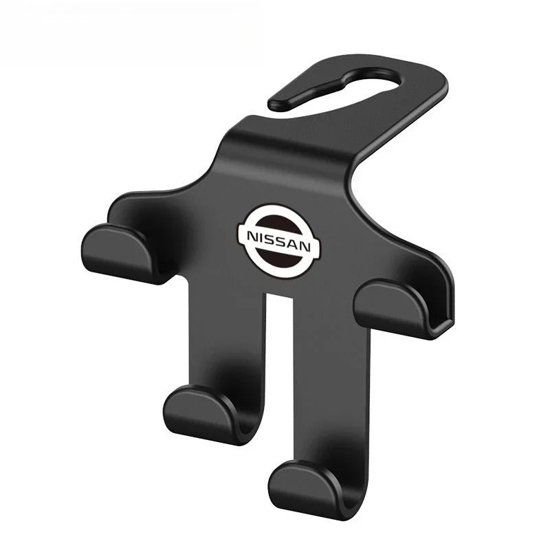 Car Logo Headrest Hook (2 Pieces) — Sturdy, Space-Saving Storage for Bags, Shopping and Accessories