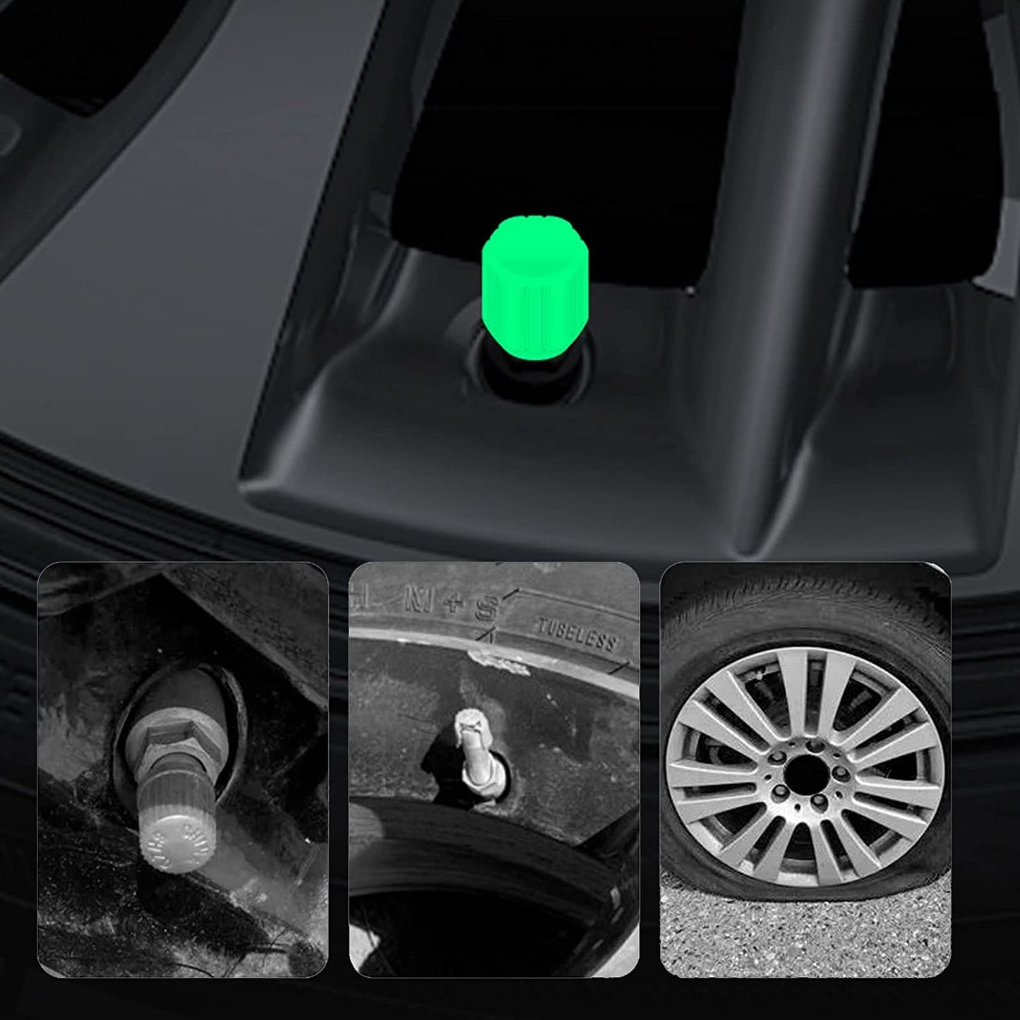 Illuminated Valve Caps for Night-Time Drivers