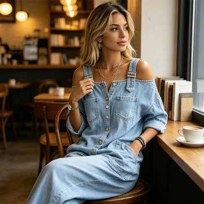 Wide-Leg Jumpsuit with Pockets
