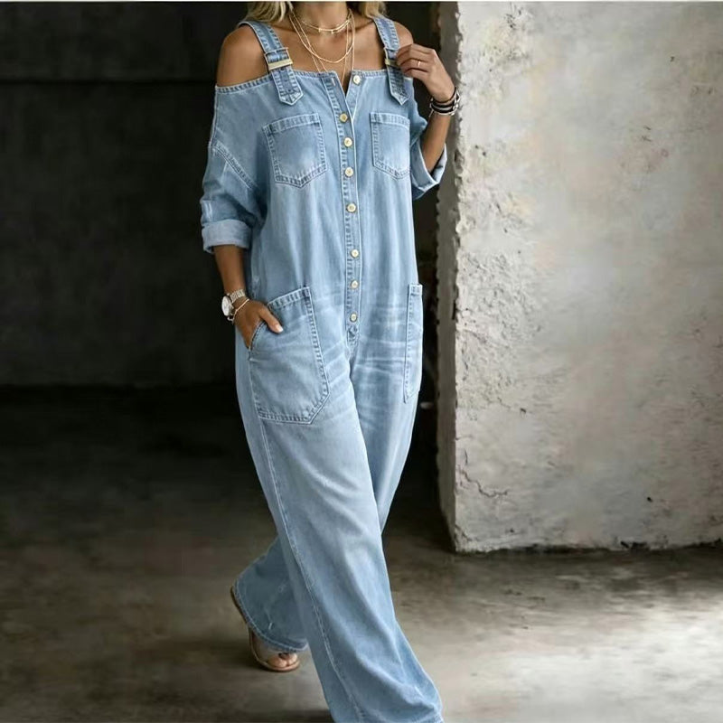 Wide-Leg Jumpsuit with Pockets