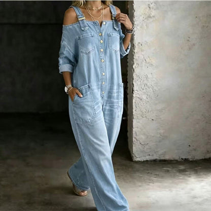 Wide-Leg Jumpsuit with Pockets