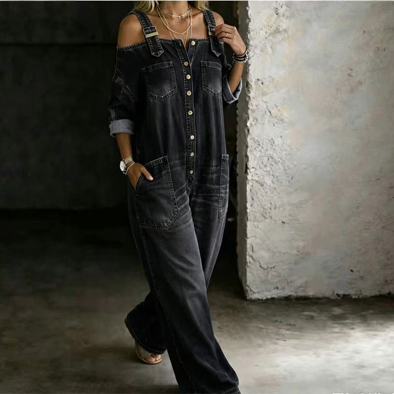 Wide-Leg Jumpsuit with Pockets