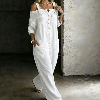 Wide-Leg Jumpsuit with Pockets