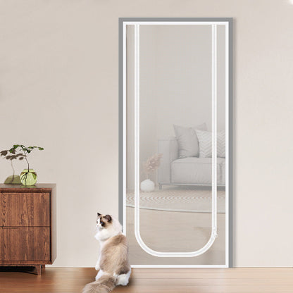 Screen Door with Zipper – Durable Fabric That Resists Scratches, Reliably Keeps Cats and Dogs Safely Indoors or Outdoors, Perfect for Warm Days and Fresh Air