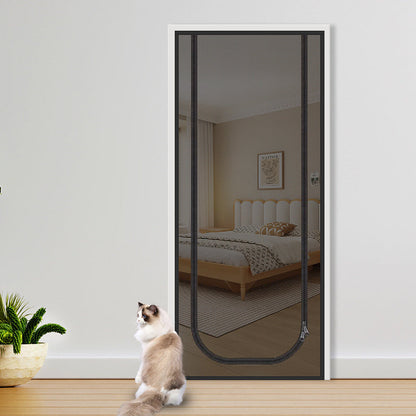 Screen Door with Zipper – Durable Fabric That Resists Scratches, Reliably Keeps Cats and Dogs Safely Indoors or Outdoors, Perfect for Warm Days and Fresh Air