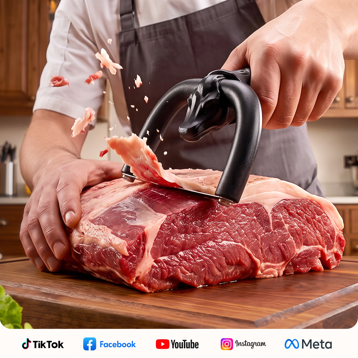 Hand Knife for Removing Fat from Beef and Pork