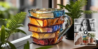 Hand-Painted Books Coffee Mug